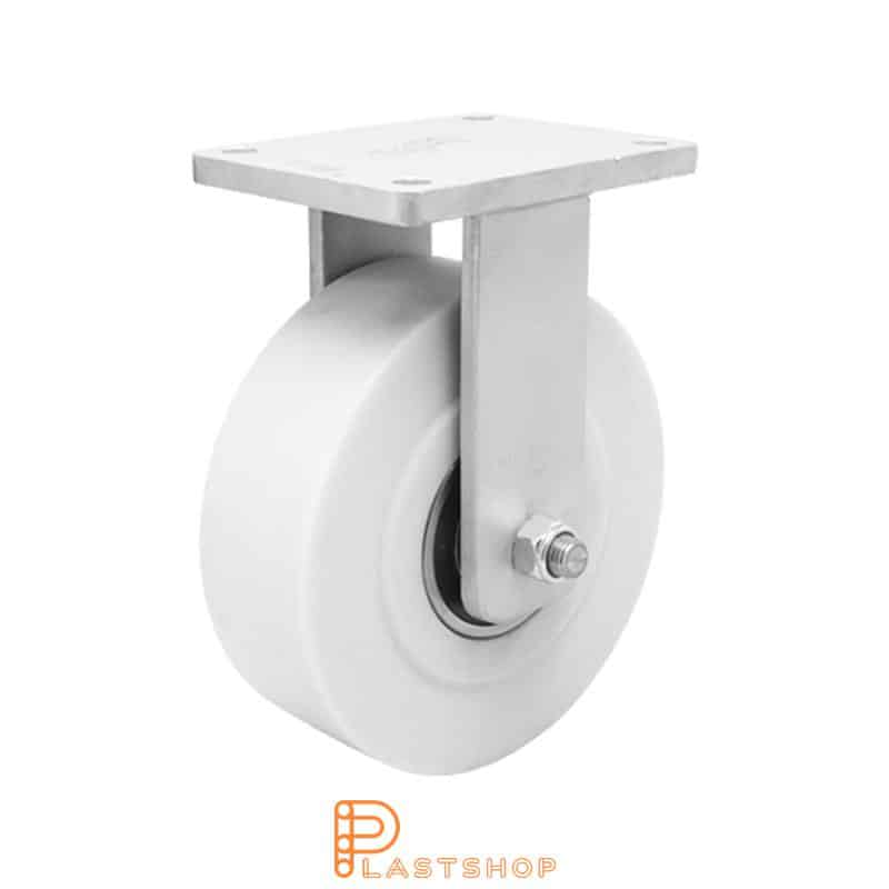 Fast bygel, plat, hjuldiameter 150 mm, byggehøyde 212 mm, hardt hjul i massiv PA6 C, 2750 kg bæreevne, doble kulelager