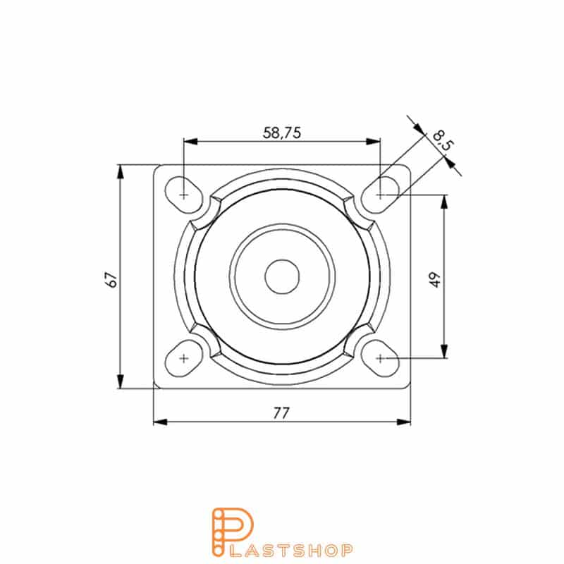 Liukurenkailla ilman jarrua, laippa, renkaan halkaisija 125 mm, rakennuskorkeus 167 mm, navat PP:stä pehmeällä TPE -renkaalla harmaassa värissä. 100 kg kantavuus, pallo-laakeri