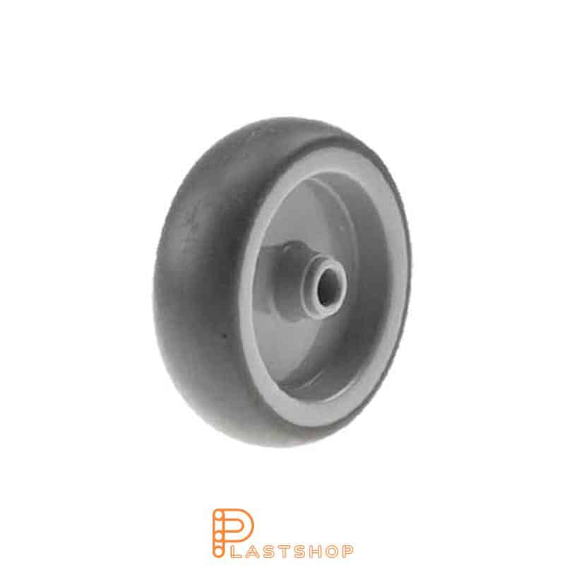 Wheel 100 mm, 100 kg load capacity, with hub in PP and soft track in TPE in grå, slide bearing