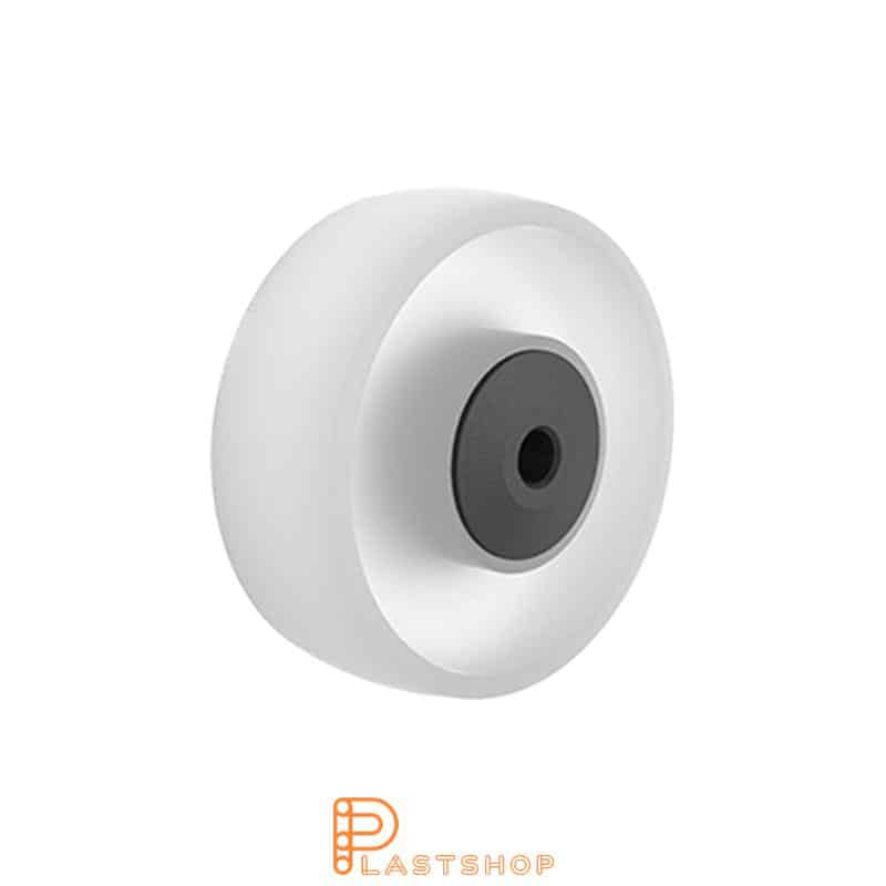 Rueda 100 mm, 200 kg de carga, en PA6 macizo en color natural, cojinete de bolas