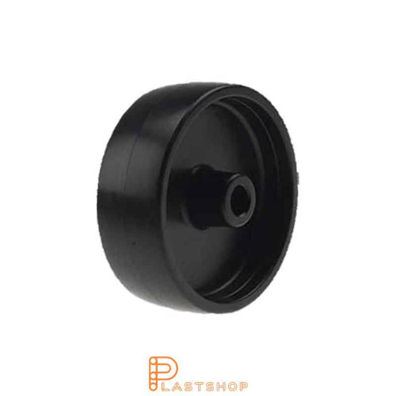 Wheel 100 mm, 50 kg load capacity, in solid PP in svart, slide bearing