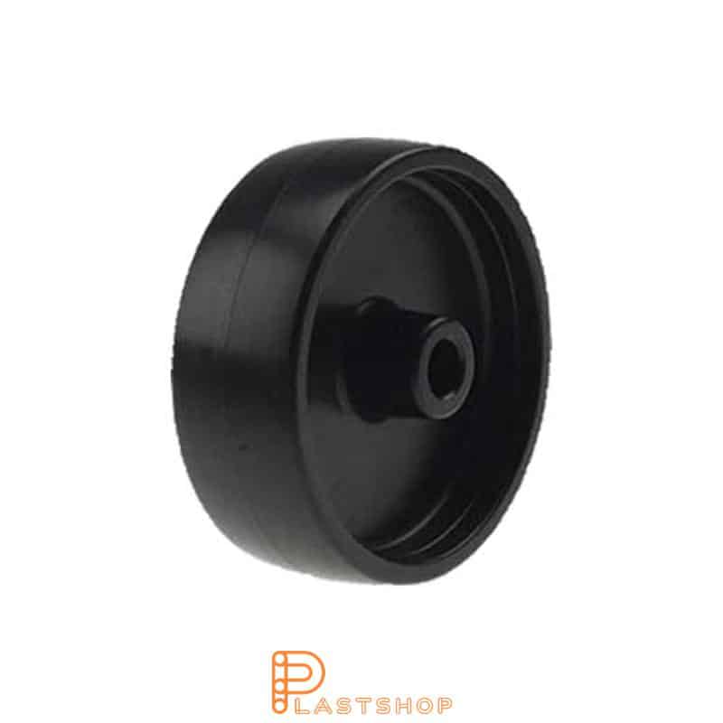 Wheel 125 mm, 120 kg load capacity, in solid PP in svart, slide bearing
