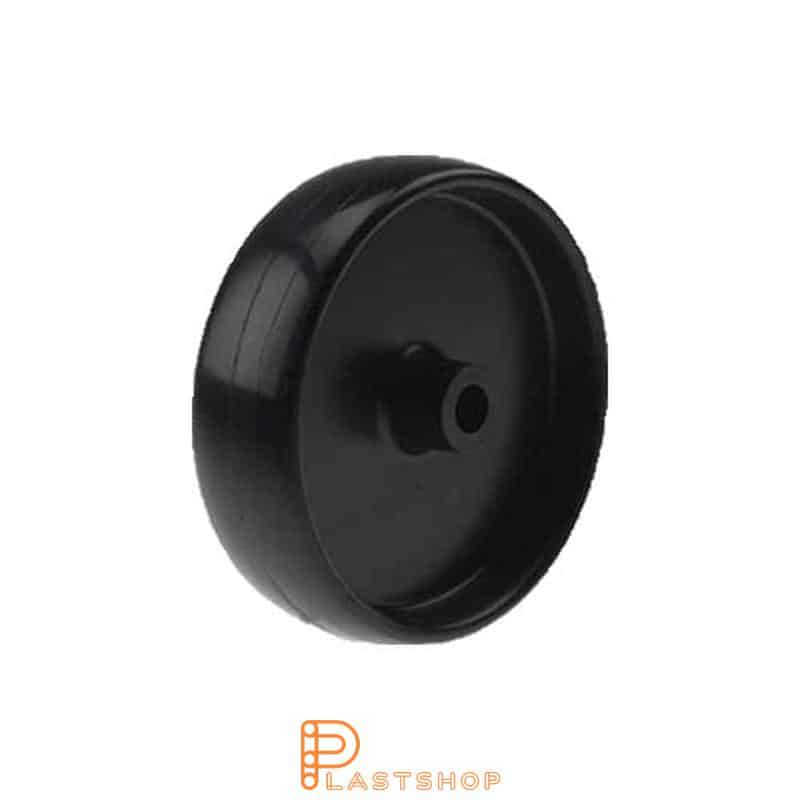 Wheel 125 mm, 160 kg capacity, in solid PA6 in svart, slide bearing