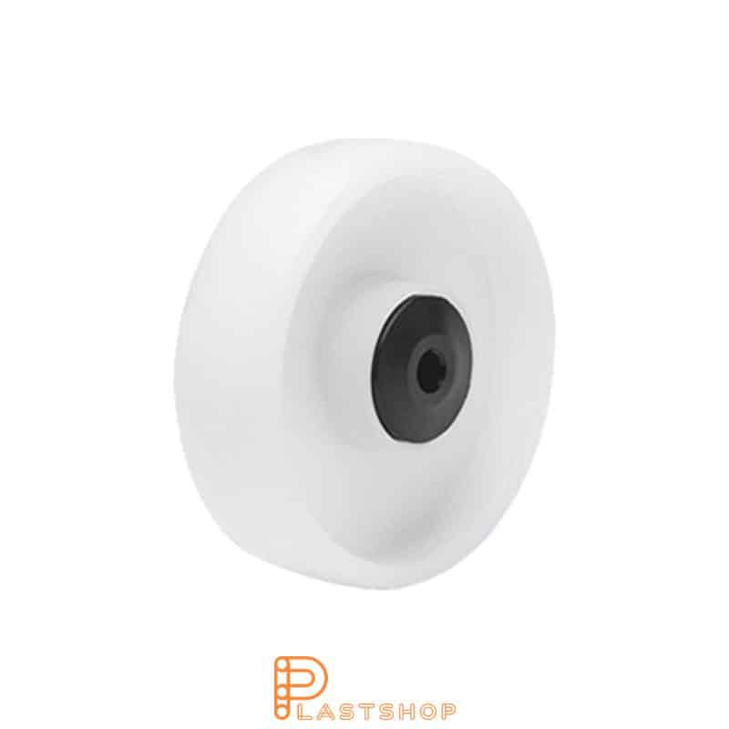 Wheel 125 mm, 160 kg load capacity, in solid PP in natur, ball bearing