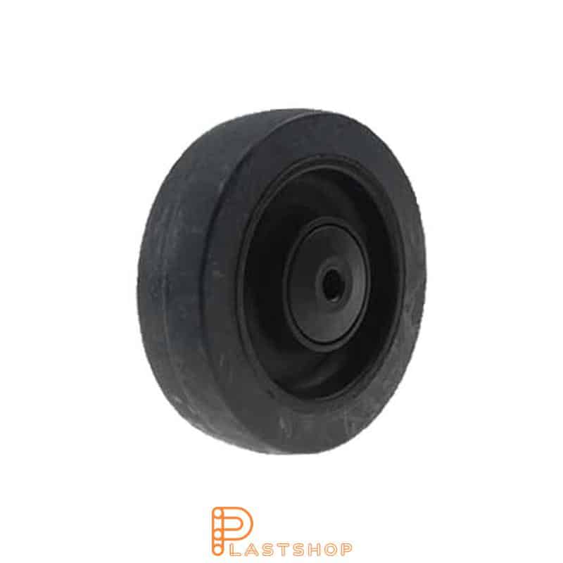 Wheel 125 mm, 160 kg load capacity, with hub in PA6 and soft track in ElastoGum in grå, ball bearing