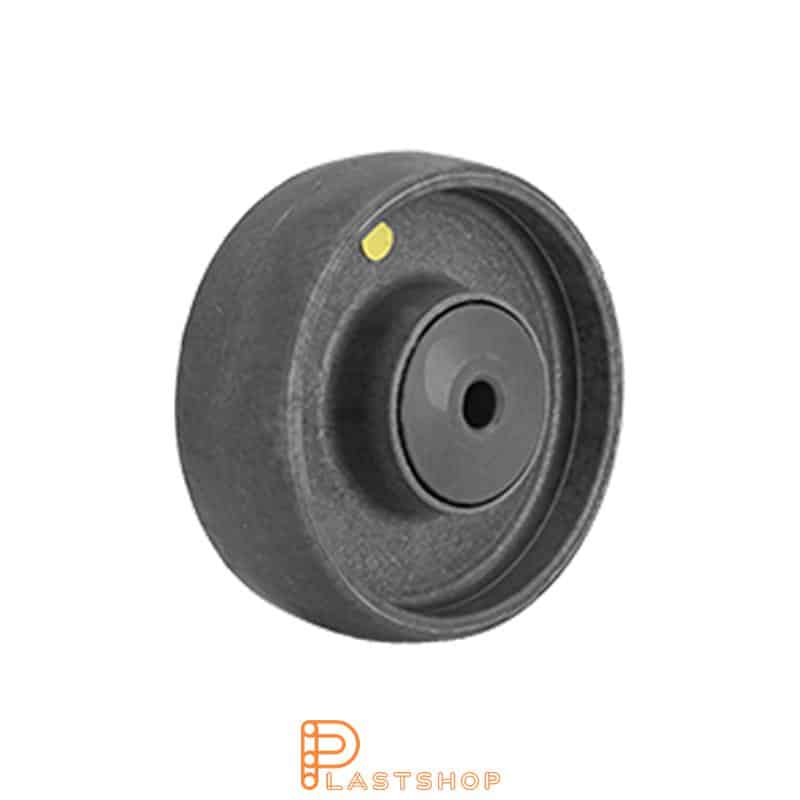 Wheel 125 mm, 170 kg capacity, in solid PA6 in grå, ball bearing