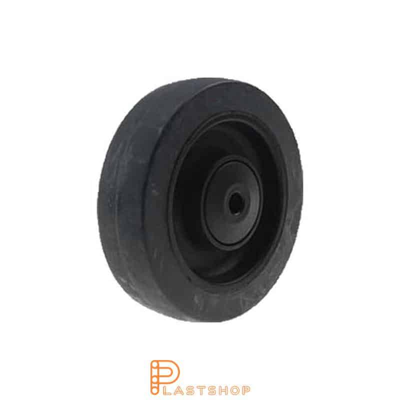 Wheel 125 mm, 225 kg load capacity, with hub in PA6 and soft track in ElastoGum in grå, ball bearing