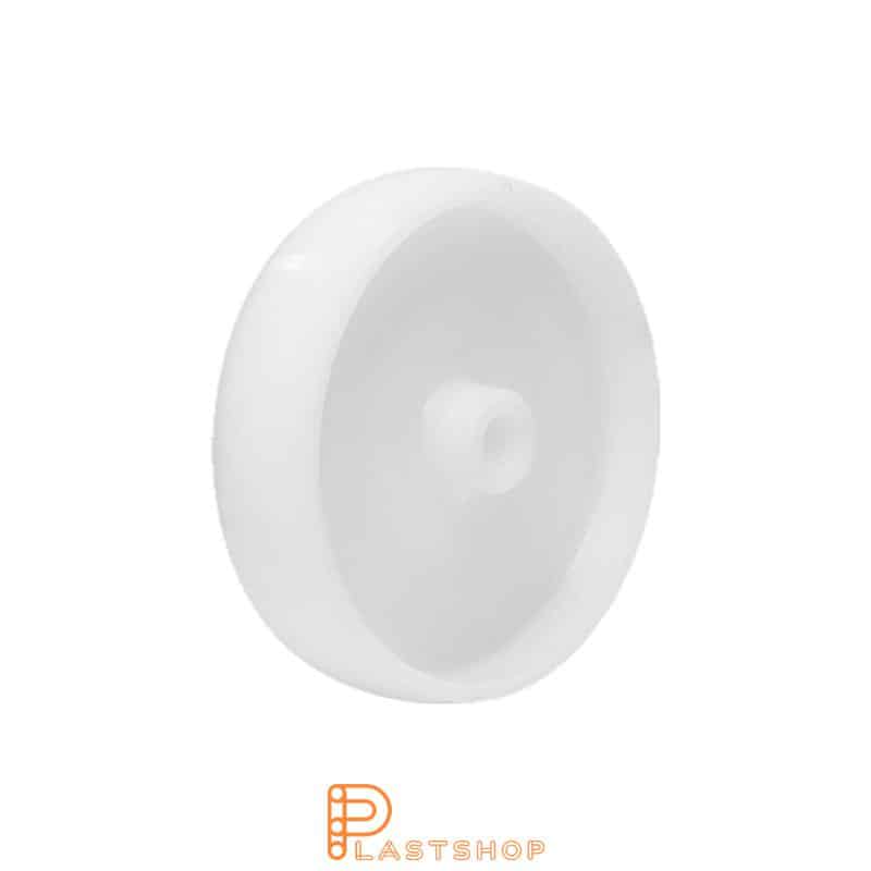 Wheel 125 mm, 250 kg capacity, in solid PA6 in natur, slide bearing