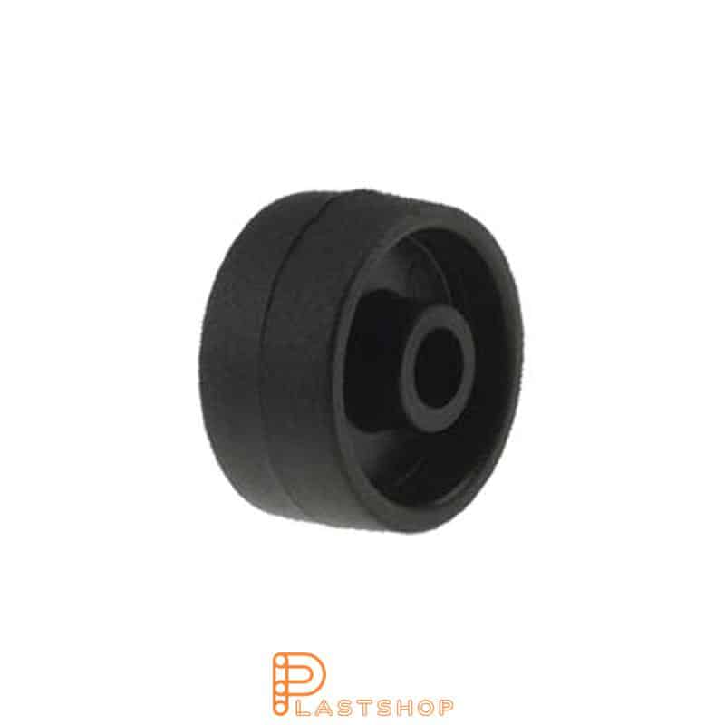 Wheel 27 mm, 25 kg load capacity, in solid PP in svart, slide bearing
