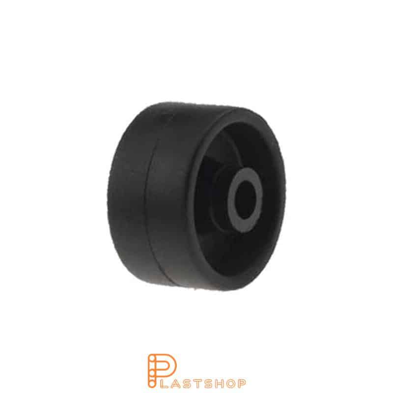 Wheel 30 mm, 40 kg load capacity, in solid PP in svart, slide bearing