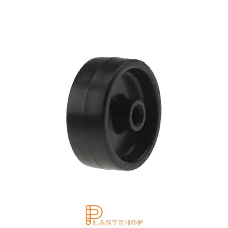Wheel 40 mm, 40 kg load capacity, in solid PP in svart, slide bearing