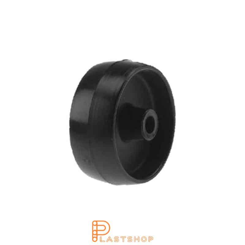 Wheel 45 mm, 40 kg capacity, in solid PA6 in black color, slide bearing