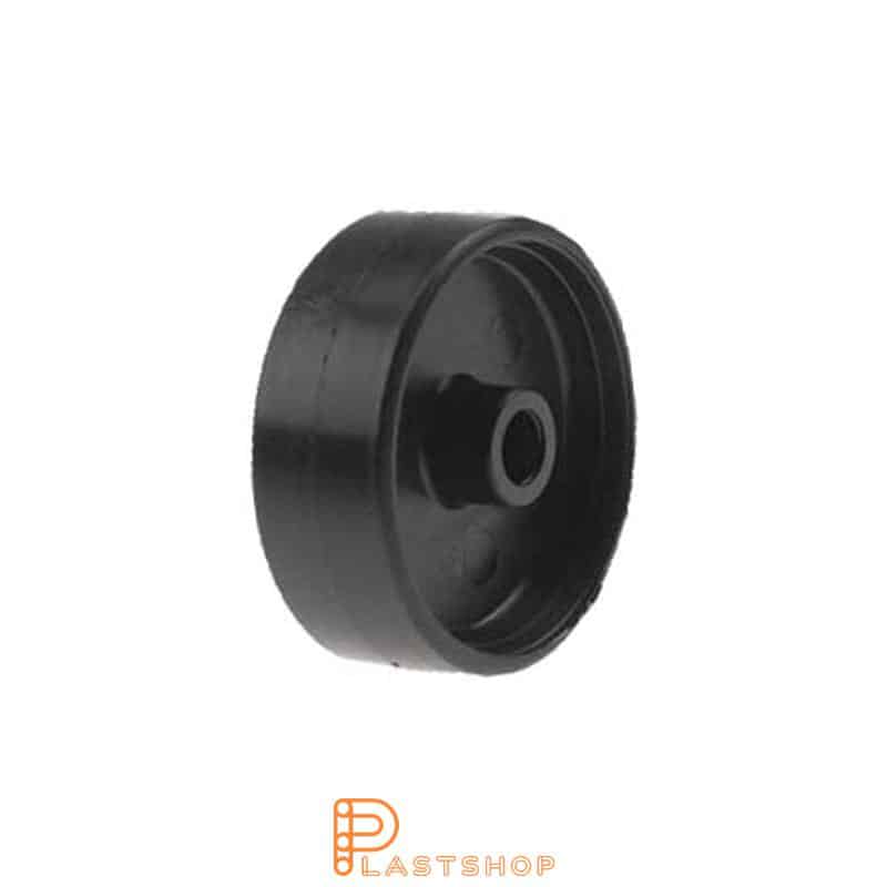 Wheel 50 mm, 40 kg capacity, in solid PA6 in svart, slide bearing