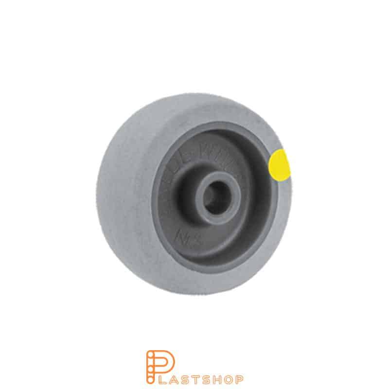 Wheel 50 mm, 40 kg load capacity, with hub in PP and soft track in TPE in grå, slide bearing
