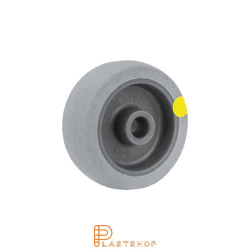 Wheel 50 mm, 40 kg load capacity, with hub in PP and soft track in TPE in grå, slide bearing