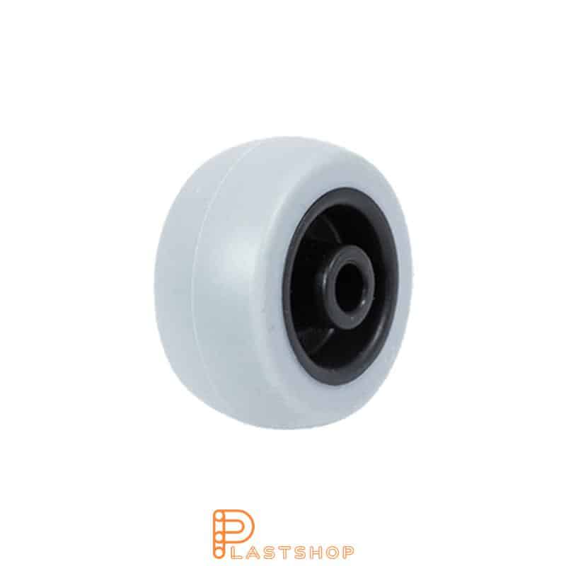 Wheel 50 mm, 55 kg load capacity, with hub in PP and soft track in TPE in grå, slide bearing