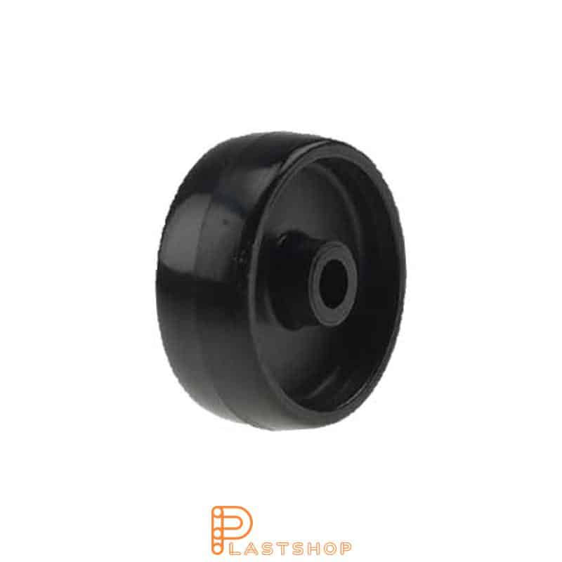 Wheel 63 mm, 85 kg capacity, in solid PA6 in svart, slide bearing
