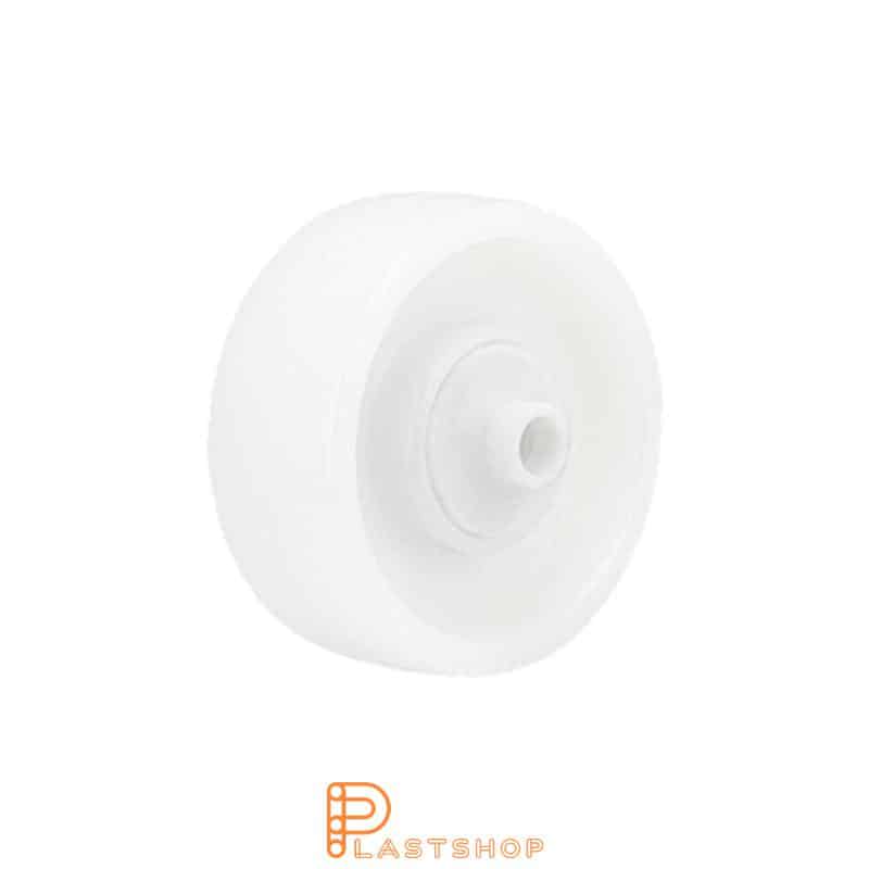 Hjul 80 mm, 300 kg bärighet, i massiv PA6 i natur färg, kullager