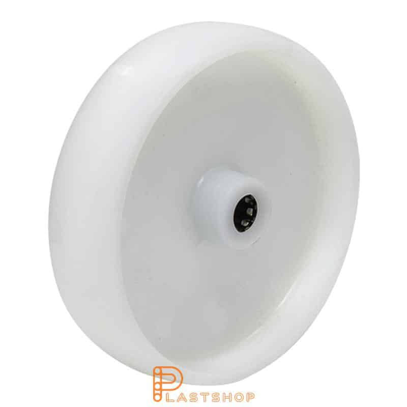 Industrial wheel 160 mm, 350 kg capacity, in solid PA6 in natural color, roller bearing