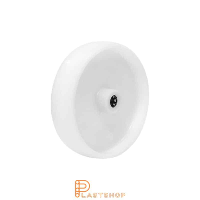 Stainless steel wheel 100 mm, 175 kg capacity, in solid PA6 in natur, roller bearing