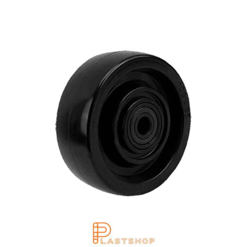 Heat-resistant wheel 100 mm, 170 kg capacity, in solid phenolic resin in svart, ball bearing