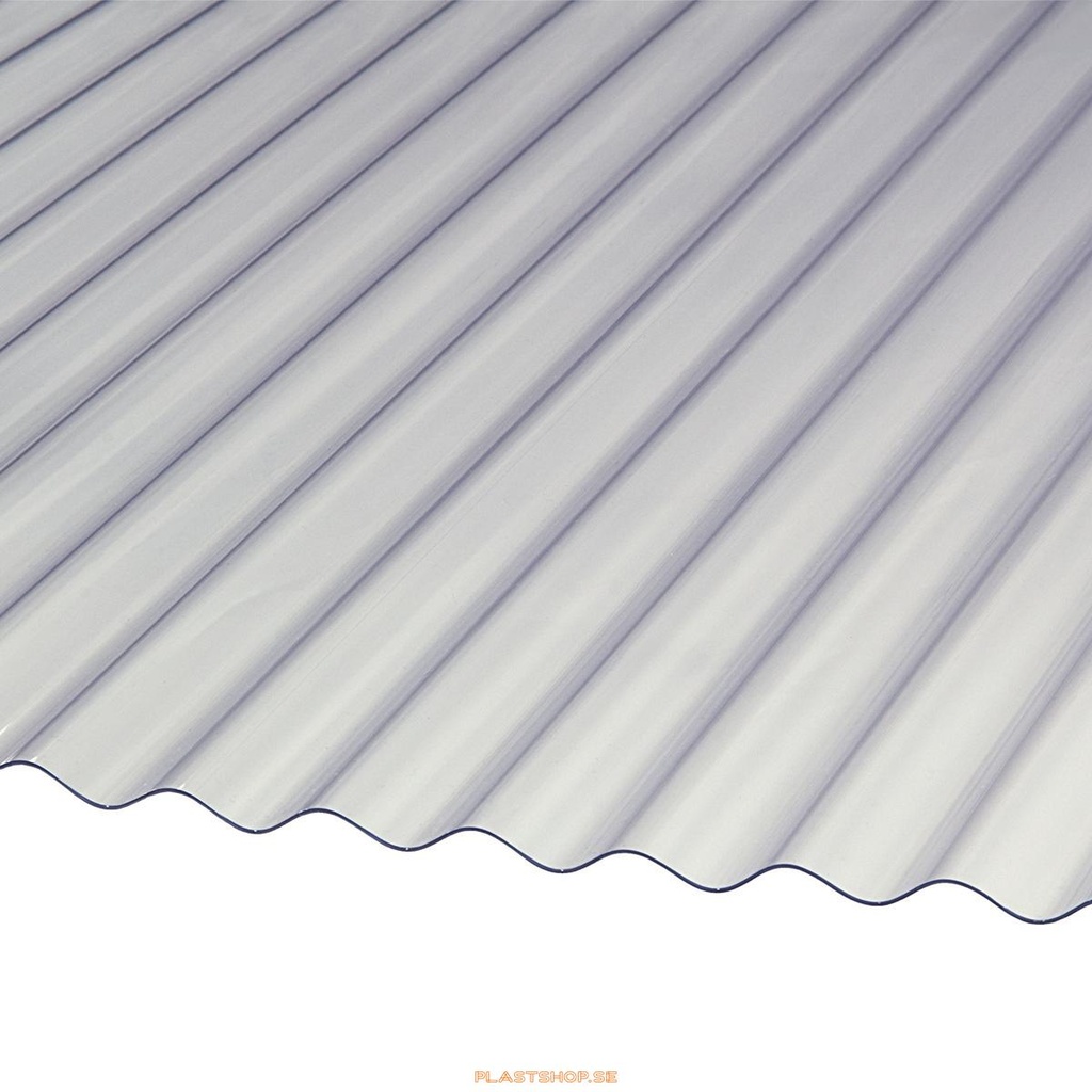 PV-NYL korrugerad plast 32/9 1500x660 mm transparent