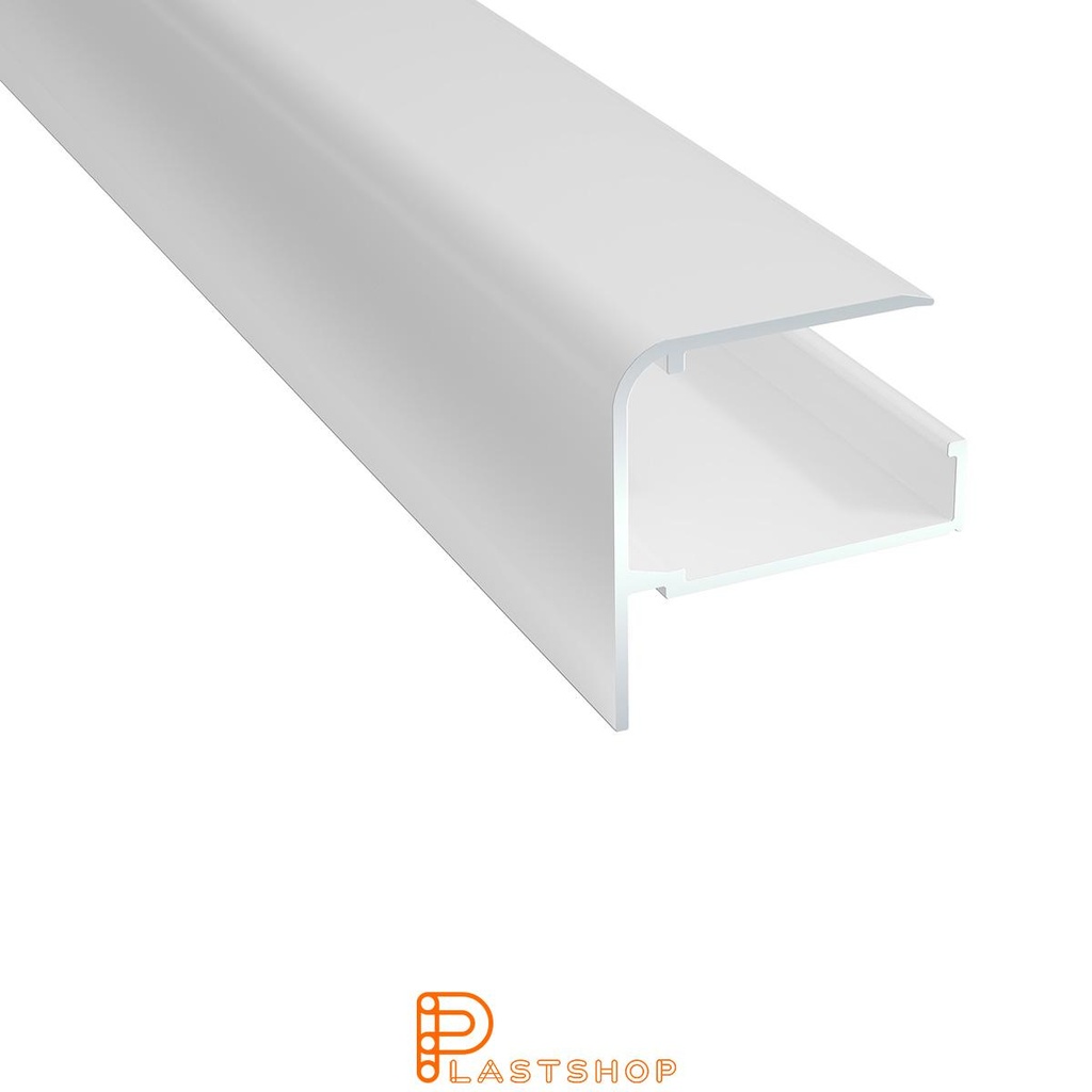 Framkantprofil plasttak 10 mm, 4410 mm, vit