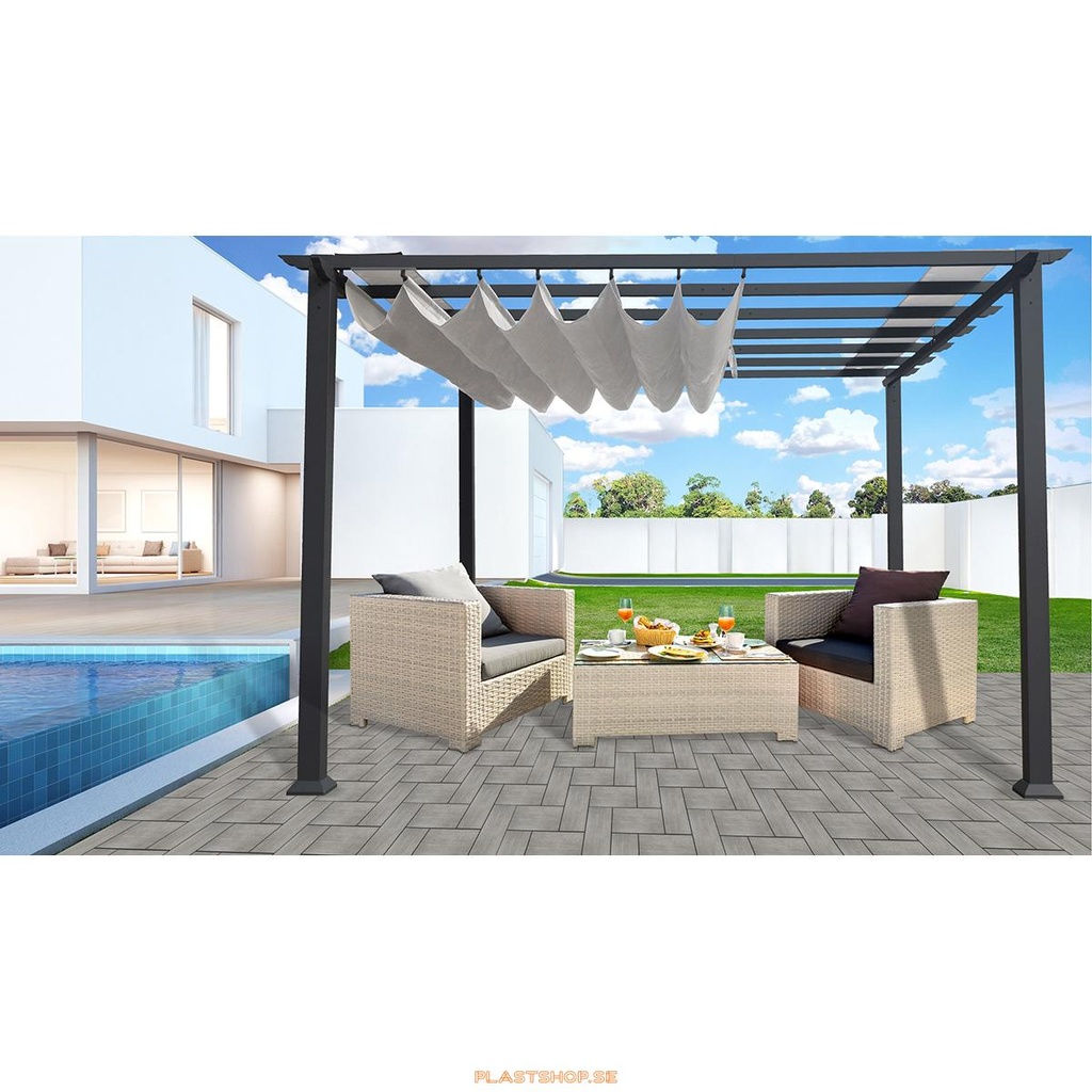 Florida pergola 12 m² light brown