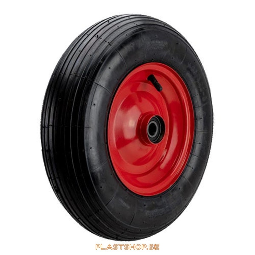 Wheel, wheel diameter 400 mm, hard wheel in solid Luftgummihjul, svart. 200 kg load capacity, dubbla ball bearings