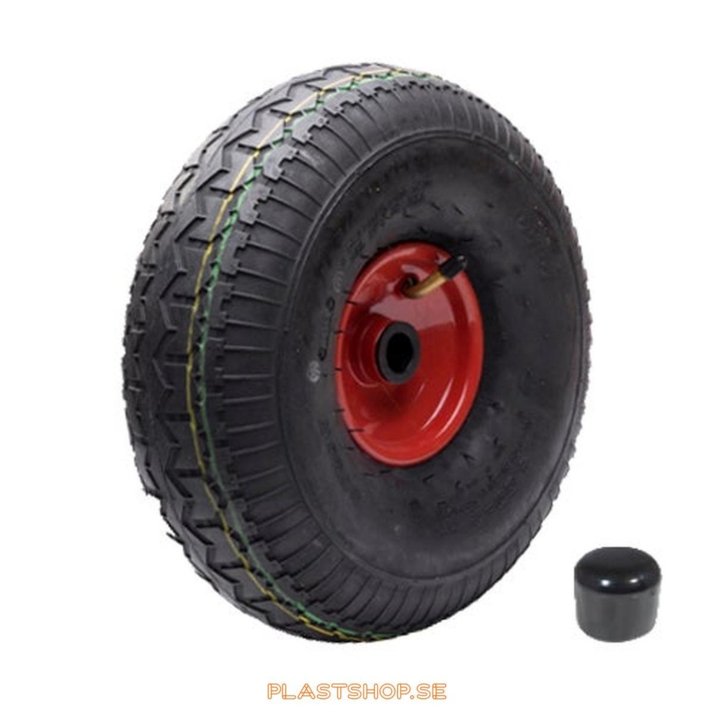 Wheel, wheel diameter 300 mm, hard wheel in solid Luftgummihjul, svart. 245 kg load capacity, roller bearings