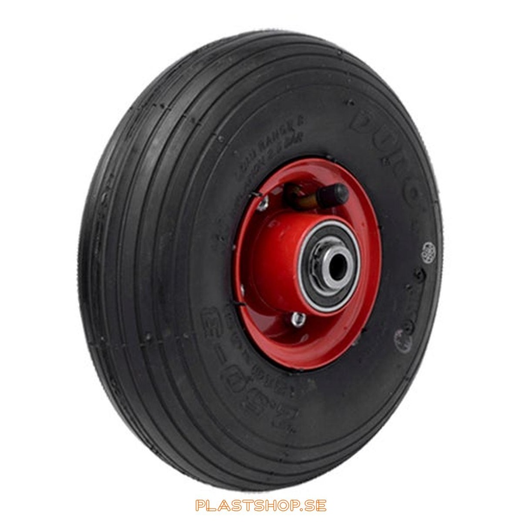 Wheel, wheel diameter 400 mm, hard wheel in solid Luftgummihjul, svart. 305 kg load capacity, dubbla ball bearings