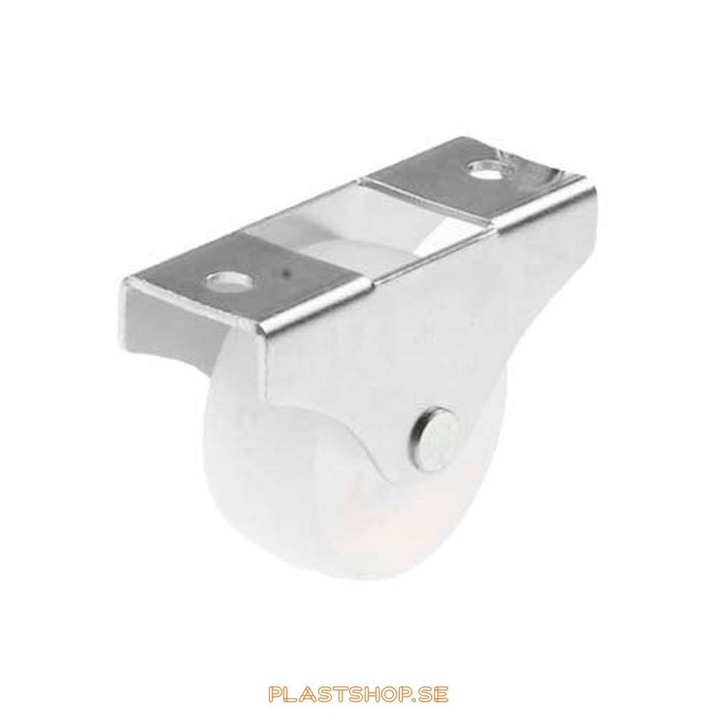 Wheel, plate, wheel diameter 45 mm, building height 48 mm, hard wheel in solid Polypropen (PP), natur. 40 kg load capacity, riveted axle