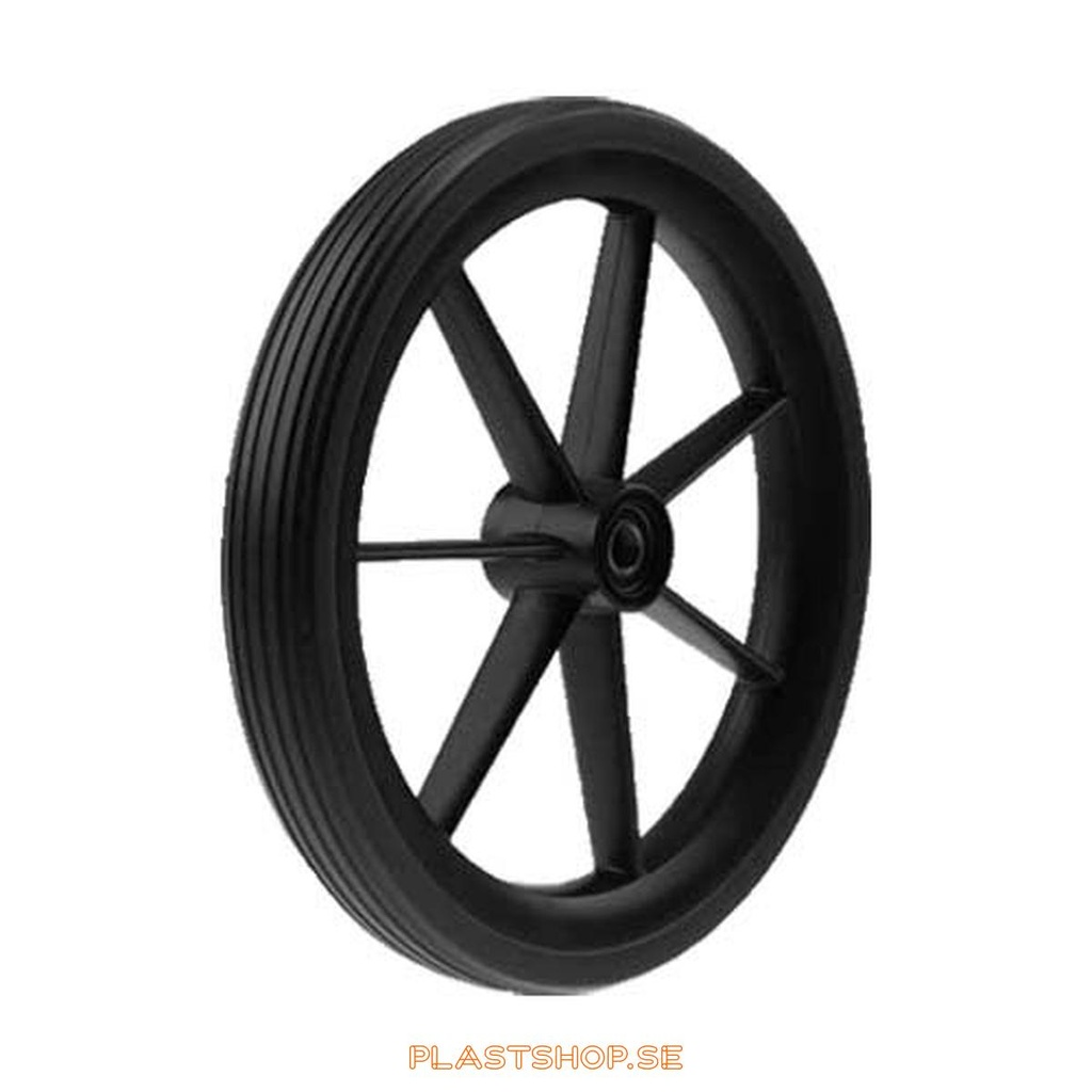 Wheel, wheel diameter 315 mm, hard wheel in solid PU Foam, grå. 35 kg load capacity, dubbla ball bearings