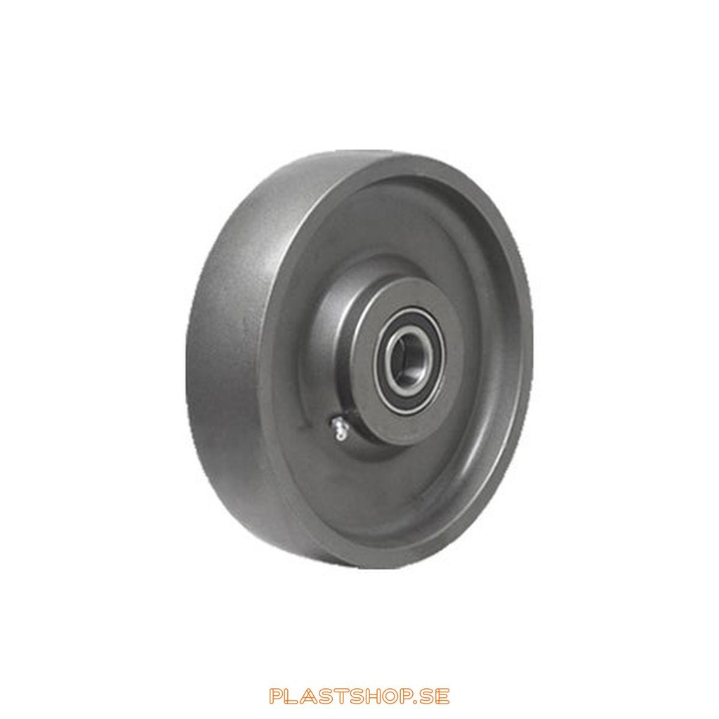 Wheel, wheel diameter 100 mm, hard wheel in solid Stål. 800 kg load capacity, dubbla ball bearings