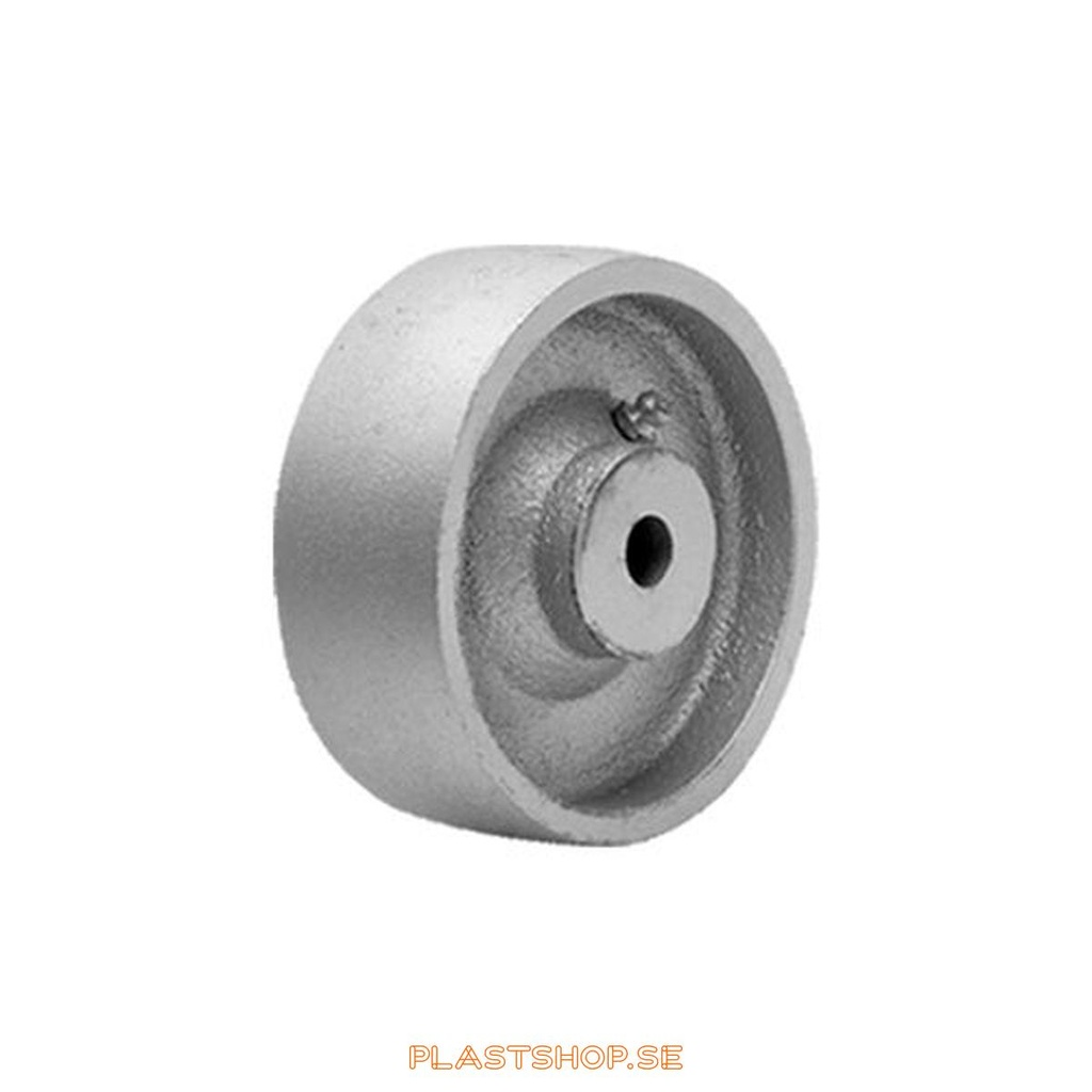 Wheel, wheel diameter 75 mm, hard wheel in solid Gjutjärn. 200 kg load capacity, slide bearings