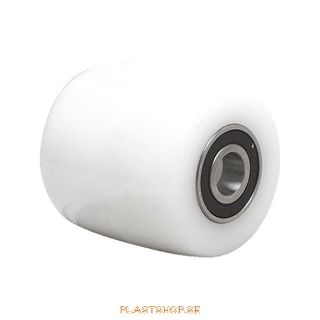 Wheel, wheel diameter 85 mm, hard wheel in solid Nylon PA6, vit. 950 kg load capacity, dubbla ball bearings