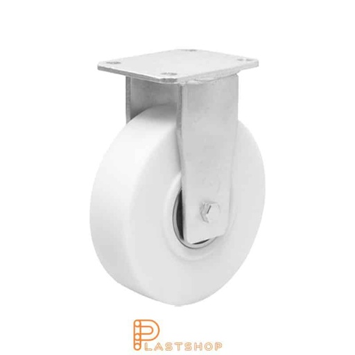 [P2001651] Fast bygel, platta, hjuldiameter 125 mm, bygghöjd 170 mm, hårt hjul i massiv PA6 C, 1400 kg bärighet, dubbla kullager