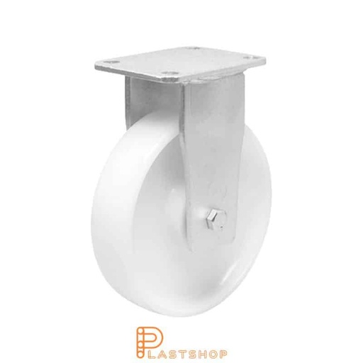 [P2001656] Fast bygel, platta, hjuldiameter 150 mm, bygghöjd 200 mm, hårt hjul i massiv PA6, 750 kg bärighet, dubbla kullager