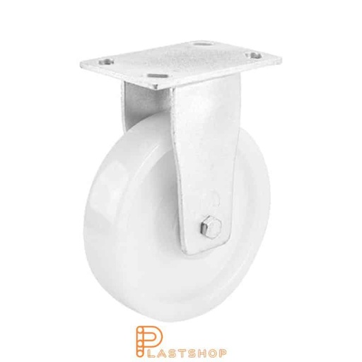 [P2001669] Fixed bracket, flat, wheel diameter 200 mm, construction height 250 mm, hard wheel in solid PA6, 1000 kg load capacity, double ball bearing