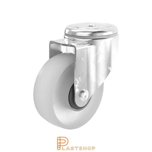 [P2000578] Link wheel without brake, center hole, wheel diameter 100 mm, building height 132 mm, hard wheel in solid PA6, 200 kg load capacity, ball bearings