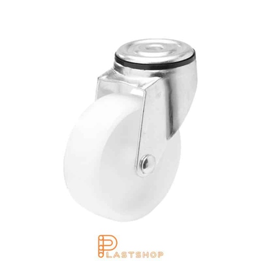 [P2000380] Link wheel without brake, center hole, wheel diameter 100 mm, building height 132 mm, hard wheel in solid PP, 140 kg load capacity, slide bearings