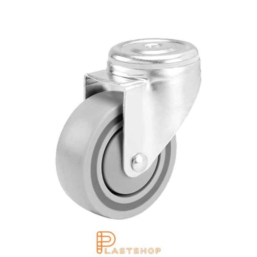 [P2000588] Link wheel without brake, center hole, wheel diameter 100 mm, building height 132 mm, hard wheel in solid PP, 170 kg load capacity, ball bearings