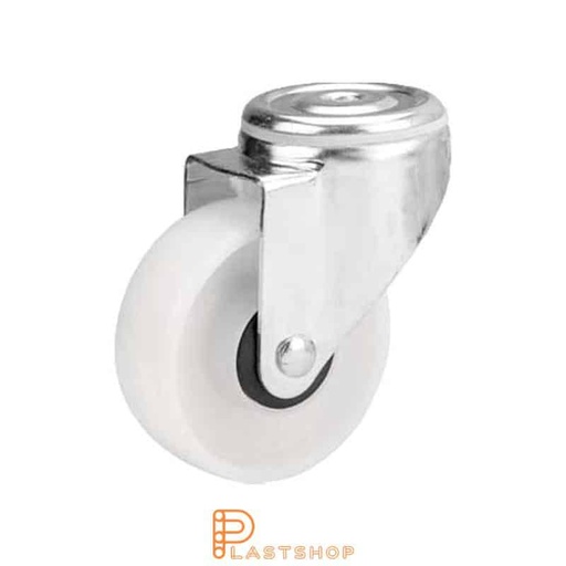 [P2000589] Link wheel without brake, center hole, wheel diameter 100 mm, building height 132 mm, hard wheel in solid PP, 170 kg load capacity, ball bearings