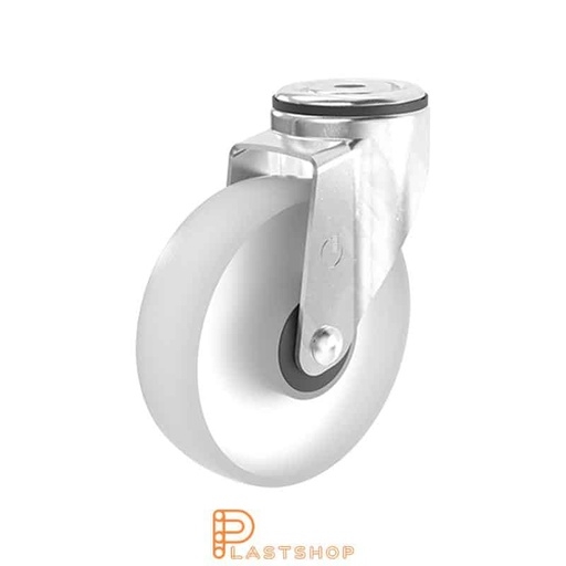 [P2000404] Link wheel without brake, center hole, wheel diameter 125 mm, building height 157 mm, hard wheel in solid PA6, 150 kg load capacity, ball bearings