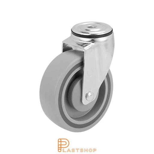 [P2000410] Link wheel without brake, center hole, wheel diameter 125 mm, building height 157 mm, hard wheel in solid PP, 140 kg load capacity, ball bearings