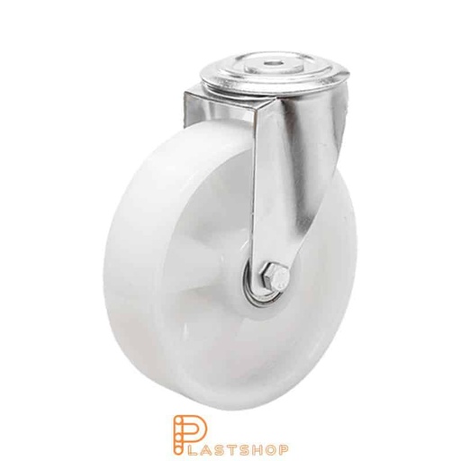 [P2001041] Link wheel without brake, center hole, wheel diameter 200 mm, building height 235 mm, hard wheel in solid PA6, 300 kg load capacity, double ball bearings