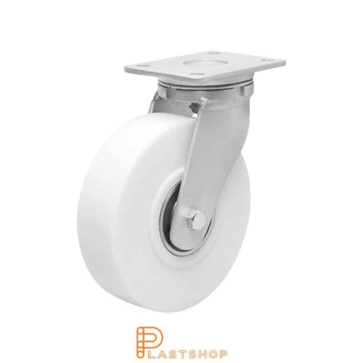 [P2001563] Link wheel without brake, plate, wheel diameter 125 mm, building height 170 mm, hard wheel in solid PA6 C, 1400 kg load capacity, double ball bearing