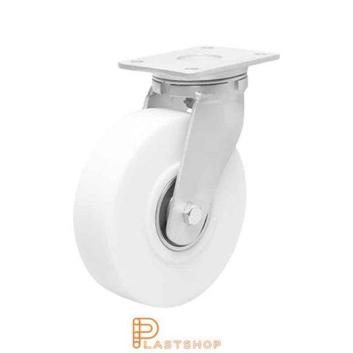 [P2001576] Link wheel without brake, plate, wheel diameter 150 mm, building height 200 mm, hard wheel in solid PA6 C, 1500 kg load capacity, double ball bearing