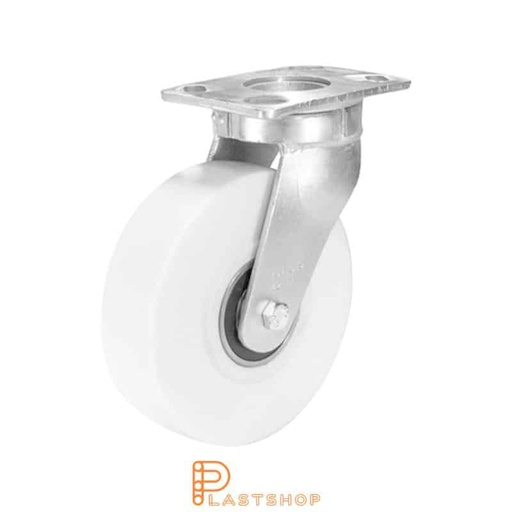 [P2001585] Link wheel without brake, plate, wheel diameter 150 mm, building height 200 mm, hard wheel in solid PA6 C, 1500 kg load capacity, double ball bearing