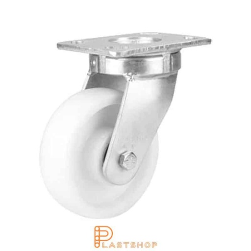 [P2001575] Link wheel without brake, plate, wheel diameter 150 mm, building height 200 mm, hard wheel in solid PA6, 750 kg load capacity, double ball bearing